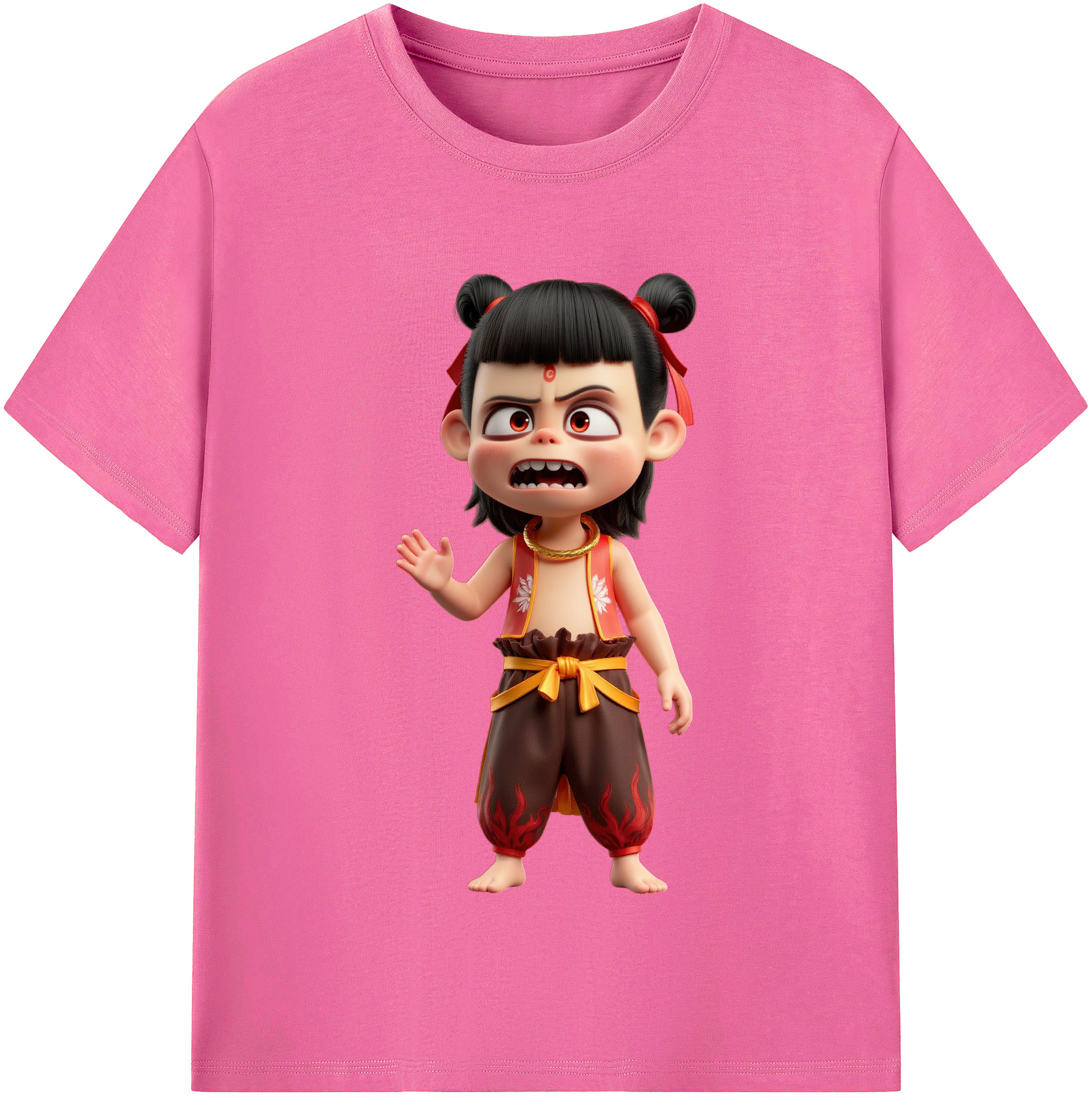 （画像用） Ne Zha 2 ナタ 魔童の大暴れ レディースカジュアルプリントTシャツ（綿100％）